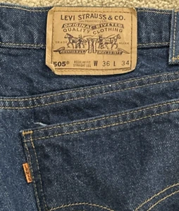 Vtg Levis 505 Orange Tab Jeans Men’s 36 X  34 Reg Fit Straight Leg Denim 93 USA - Bild 1 von 8