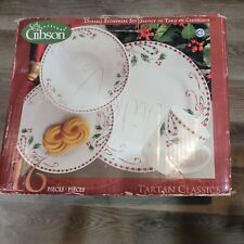 2005 GIBSON EVERYDAY TARTAN CLASSICS 16Pc STONEWARE DISHES SERVICE FOR 4 UNUSED
