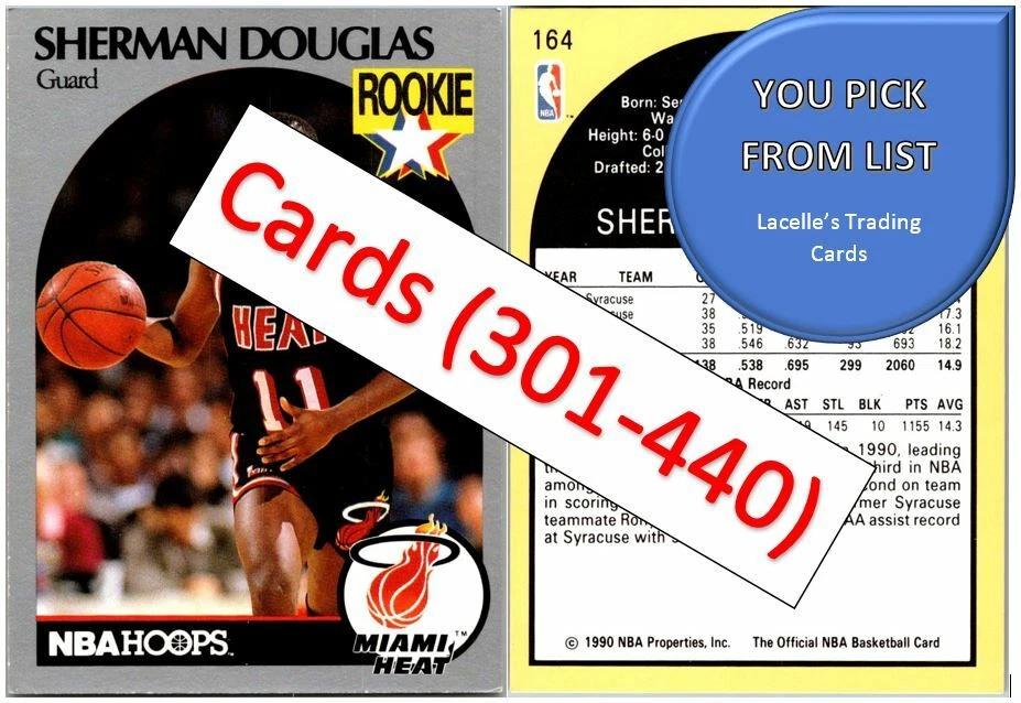 1990 NBA Hoops Basketball Cards (301 - 440) - U-Pick From List - Image 1 of 1