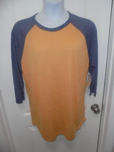 LuLaRoe Damen orange blau 3/4 Ärmel Rundhalsausschnitt Top Größe 3XL neu mit Etikett sehr weich - Bild 1 von 6