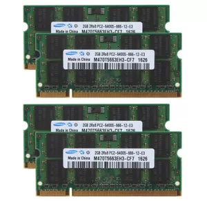8GB Samsung 4X 2GB 2RX8 PC2-6400 DDR2 800Mhz 200pin SODIMM Laptop Memory RAM $GS - Picture 1 of 6