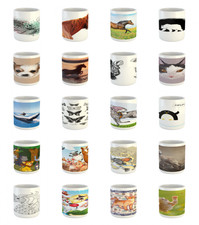 Ambesonne Animal Illustration Ceramic Coffee Mug Cup for Water Tea Drinks, 11 oz