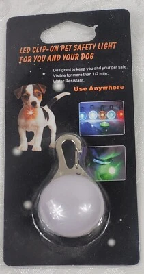 LED Clip-on Pet Safety Night Light "Multi-Color" - Dogs, Backpacks, Biking, More - Image 1 of 4