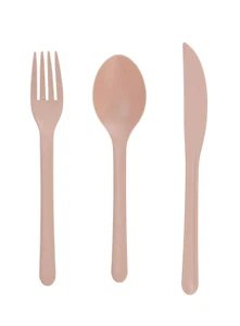 MAINSTAYS Eco-Friendly Recycled Plastic 3-Piece Flatware Set, PINK - Picture 1 of 2