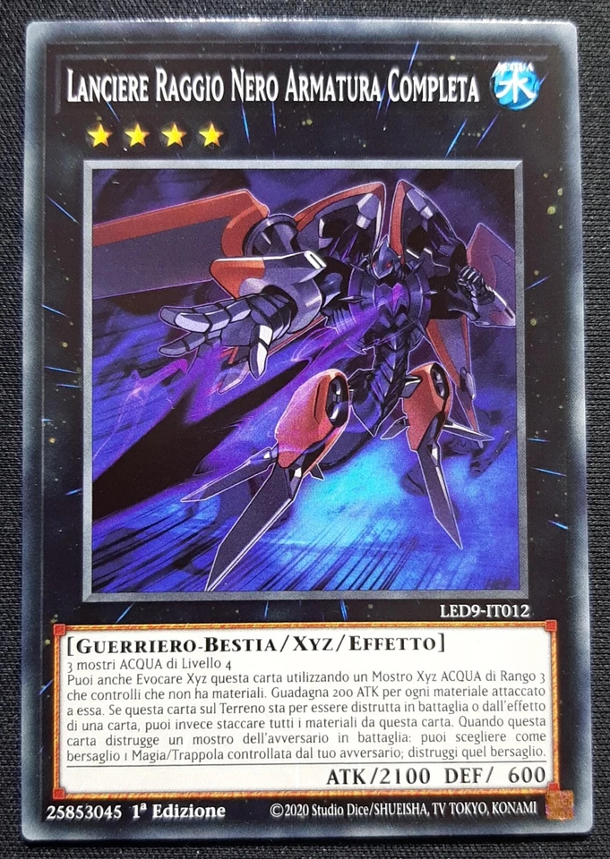 LANCIERE RAGGIO NERO ARMATURA COMPLETA Comune in Italiano LED9-IT012 YUGIOH - Immagine 1 di 1