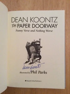SIGNED by Dean Koontz - The Paper Doorway Funny Verse and Nothing Worse HC 1st - Picture 1 of 12