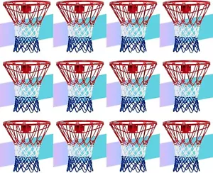 Heavy Duty Polyester Basketball Net with Anti-Whip - 12 Loops, Colorfast Design - Picture 1 of 9