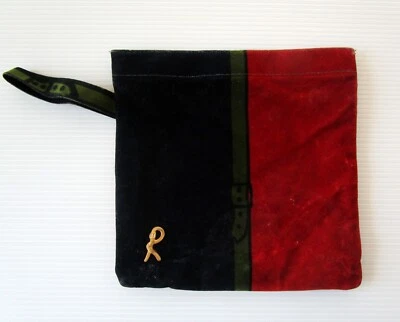 Bolso de Cosméticos ROBERTA DI CAMERINO Vintage Terciopelo Azul Verde Rojo 7x 7 Foto 1 de 4