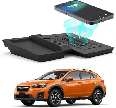 Bandeja de almohadilla de carga de teléfono cargador inalámbrico para automóvil SUBARU XV Crosstrek 2018-2022 Foto 1 de 4