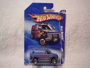 2009 Hot Wheels Heat Fleet Blue Baja Breaker Ford Van with Flames - Picture 1 of 5