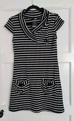 Quiz Black White Jumper Tunic Dress Size 8 NWT * - Image 1 of 2