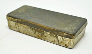 Antique Brass Small Rectangle Box Original Old Hand Crafted Nickel Coated - Picture 1 of 5