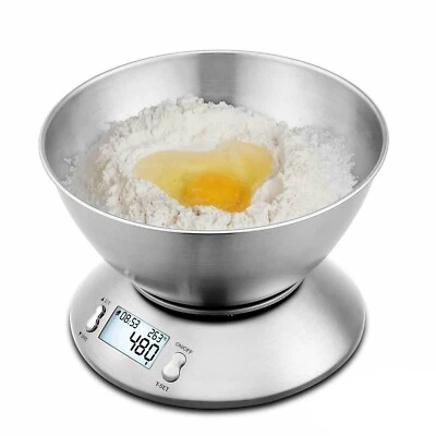 ADLER Bilancia Elettronica Digitale Da Cucina In Acciaio con portata 5kg precisione 1g