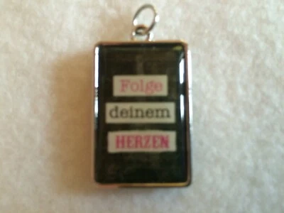 Modeschmuck-Kettchenanhänger rechteckig Metall - Motiv "Eiffelturm" "Love" - Bild 1 von 2