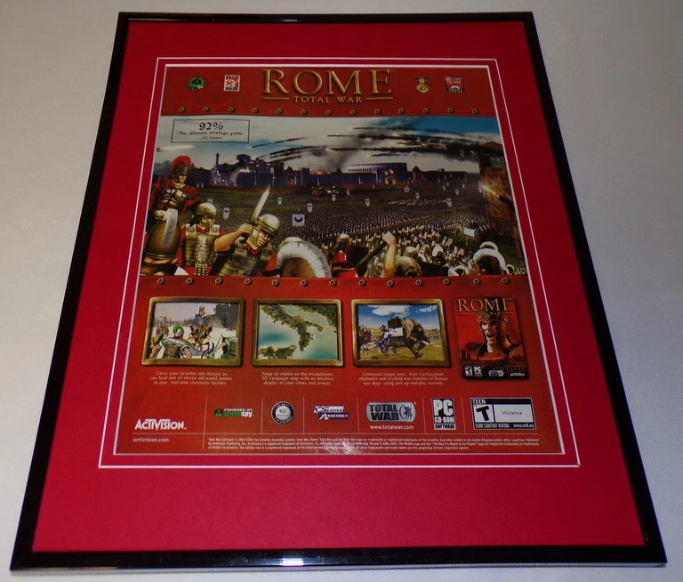 Rome Total War 2004 Activision Framed 11x14 ORIGINAL Advertisement - Image 1 of 1