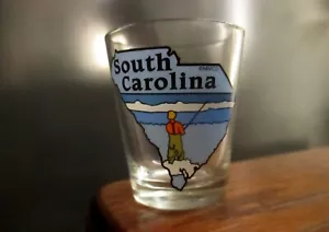 Vtg Charleston South Carolina Fisherman Shot Glass Collectible Souvenir Barware - Picture 1 of 1