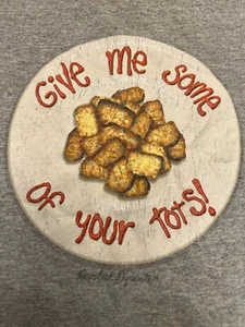 Napoleon Dynamite 2005 "Give Me Some Of Your Tots" T-Shirt Damen Large RAR - Bild 1 von 11