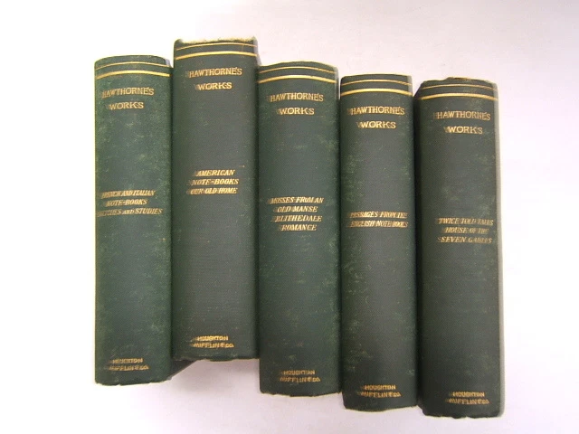 Nathaniel Hawthorne Works Popular Edition Vol. 1,2,6,7 and 8 Lot of 5 c.1880 WB Foto 1 de 4