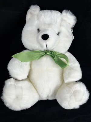 Vintage Menagerie First & Main 14" Plush White Teddy DA BEAR - Image 1 of 4