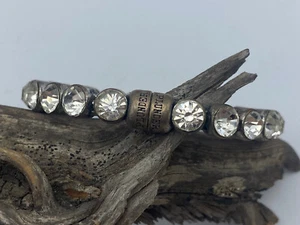 Plunder Design Magnetic Bracelet With Rhinestones 3” Brushed Silver Over Copper - Picture 1 of 5