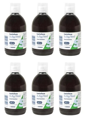 6 x SANDOZ Lactulose Oral Solution 3.3g/5ml (500ml)