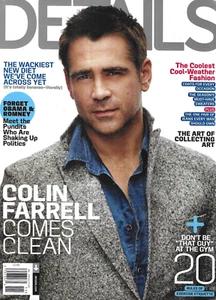 Details Magazine Colin Farrell Men's Fashion Collecting Art Diet Gym Etiquette - Picture 1 of 13