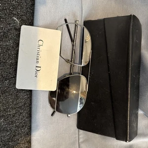 Dior Split Lens Sunglasses Silver and Black with Case Made In France Rare Item - Picture 1 of 3