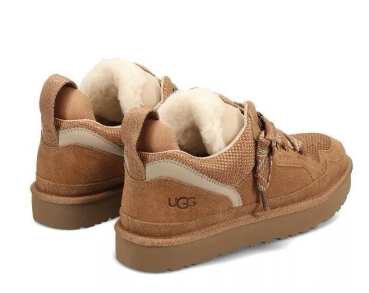 Christmas Gifts Women Gift UGG Lowmel Brown Suede Sheepskin Trainers Woman New - Image 1 of 4