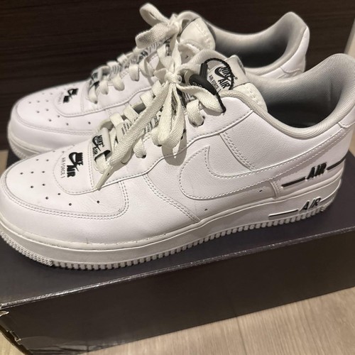 Sneakers Nike Air Force 1 in pelle bianca 9.0 con stampa logo elegante USA