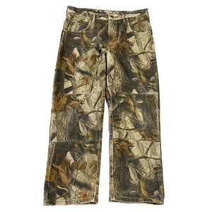 Wrangler Pants Mens 36x30 Camo Realtree Double Knee Y2K Canvas Workwear Skater - Picture 1 of 13