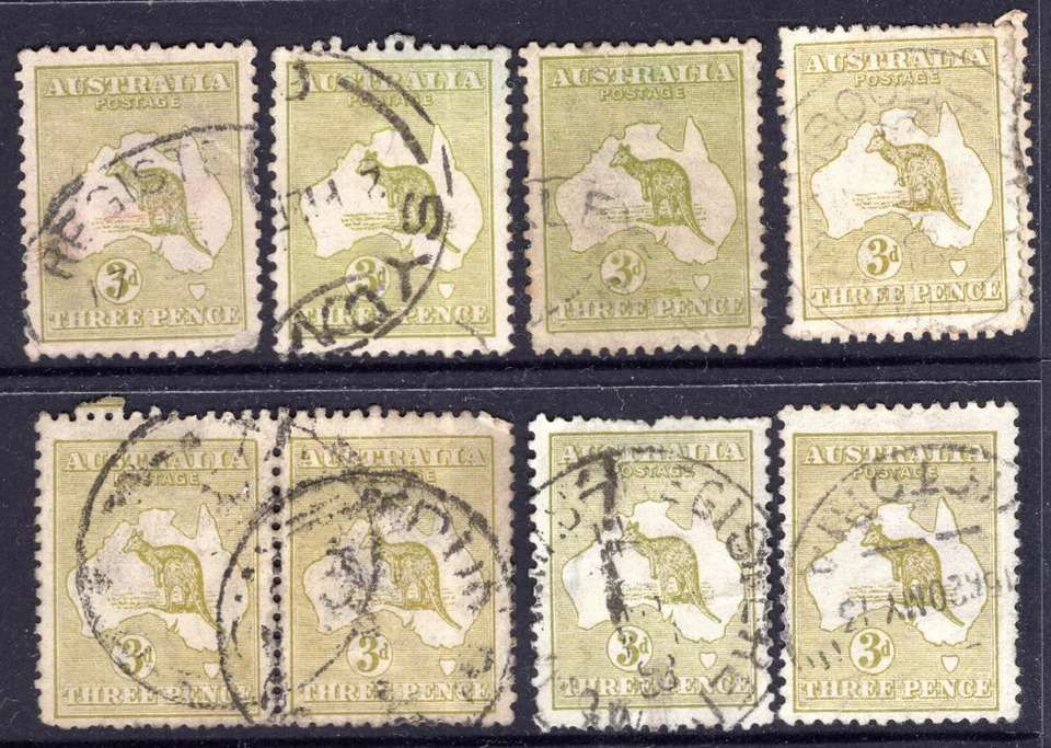 3d Olive Roo / Kangaroo Australia Seconds Used Lot x 8   REF: R3L1 - Imagem 1 de 1