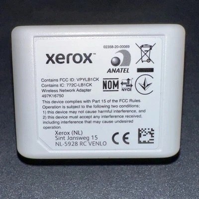 Adattatore di rete wireless Xerox per stampante VersaLink B400/B600/C400/C500/C7000 - Immagine 1 di 3