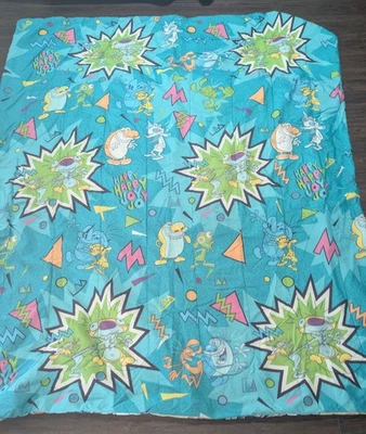 🔥 Nickelodeon Ren and Stimpy Rugrats Reversible Full Comforter 90s Vintage - Image 1 of 4
