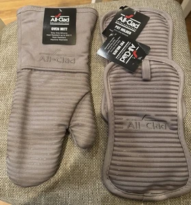 New All-Clad Gray Pot Holder/Glove Set Metalcrafters - Picture 1 of 1