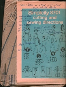 8701 Vintage Simplicity SEWING Pattern Misses 1960s Tie Belt Dress UNCUT 10 OOP - Picture 1 of 1
