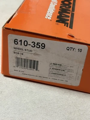 1 Box of 10 Wheel Lug Studs Dorman 610-359 - Image 1 of 3
