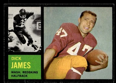 Dick James 1962 Topps Card #165 Washington Redskins - Image 1 of 2