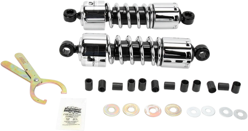 PROGRESSIVE SUSPENSION Shocks - Fits 412 Cruiser Series - Chrome - 11" - Foto 1 de 1