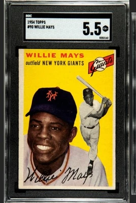 ORIGINAL WILLIE MAYS 1954 TOPPS BASEBALL CARD #90 SGC 5.5 EX+  SF GIANTS HOF - Image 1 of 2