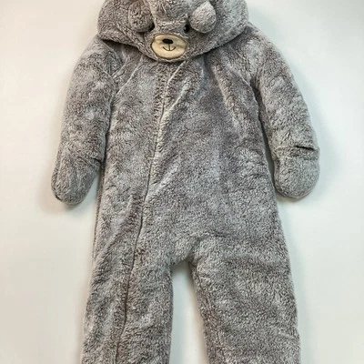 Traje de cochecito de oso de peluche gris de piel sintética de una pieza para bebé Koala, talla: 18-24 M Foto 1 de 4