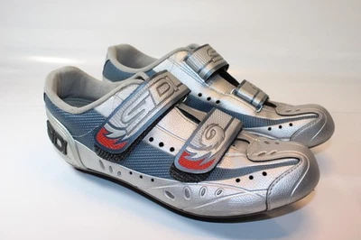 SIDI Cycling Triathalon Shoes Silver Red Made Italy EUR Size 40 Women 9.5 T-1 - Image 1 of 4