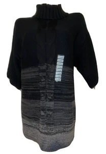 New STYLE & CO Sweater Sz XL Black Charcoal Gray Turtleneck SS Pullover Knit Top - Picture 1 of 5