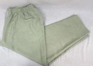 Pantalón Alfred Dunner verde talla 16 cintura elástica 100% poliéster - Imagen 1 de 3