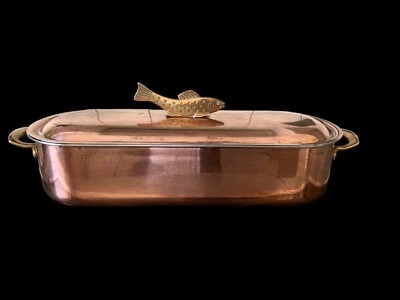 Seltener Gourmet Kupfer Fischkessel Fa Spring Suisse Vintage aus dem 80ern  - Bild 1 von 4