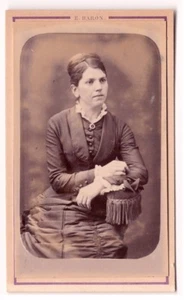CDV PHOTO portrait femme - E. Baron  - Foto 1 di 2