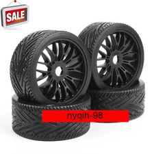 4X RC 1:8 Flat Buggy Tires& Wheel Rim 17mm Hex For HPI HSP Traxxas Off Road Car