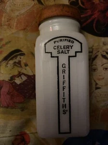 Griffiths LOVELY Vintage Milk Glass Spice Jar {S} - Imagen 1 de 3