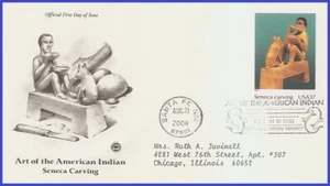 USA5 #3873i ADDR PCS ARTCRAFT FDC Kunst der amerikanischen Indianer Seneca Schnitzerei - Bild 1 von 1