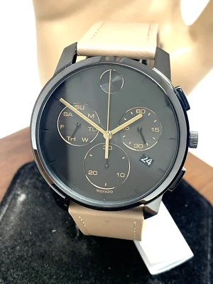 Reloj para hombre Movado 3600719 cuarzo suizo cronógrafo esfera negra correa de cuero 42 mm Foto 1 de 4