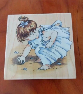 Estampillas Happen sello de goma de montaje en madera #50031 coleccionando conchas marinas Foto 1 de 4